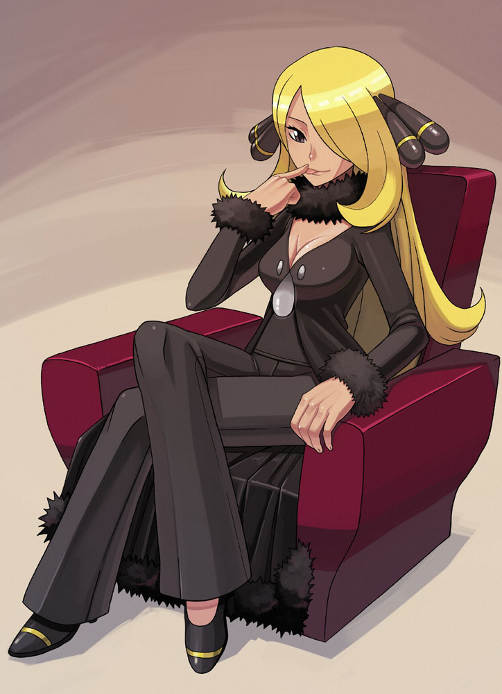 cynthia (pokemon and 1 more) drawn by ryuntack