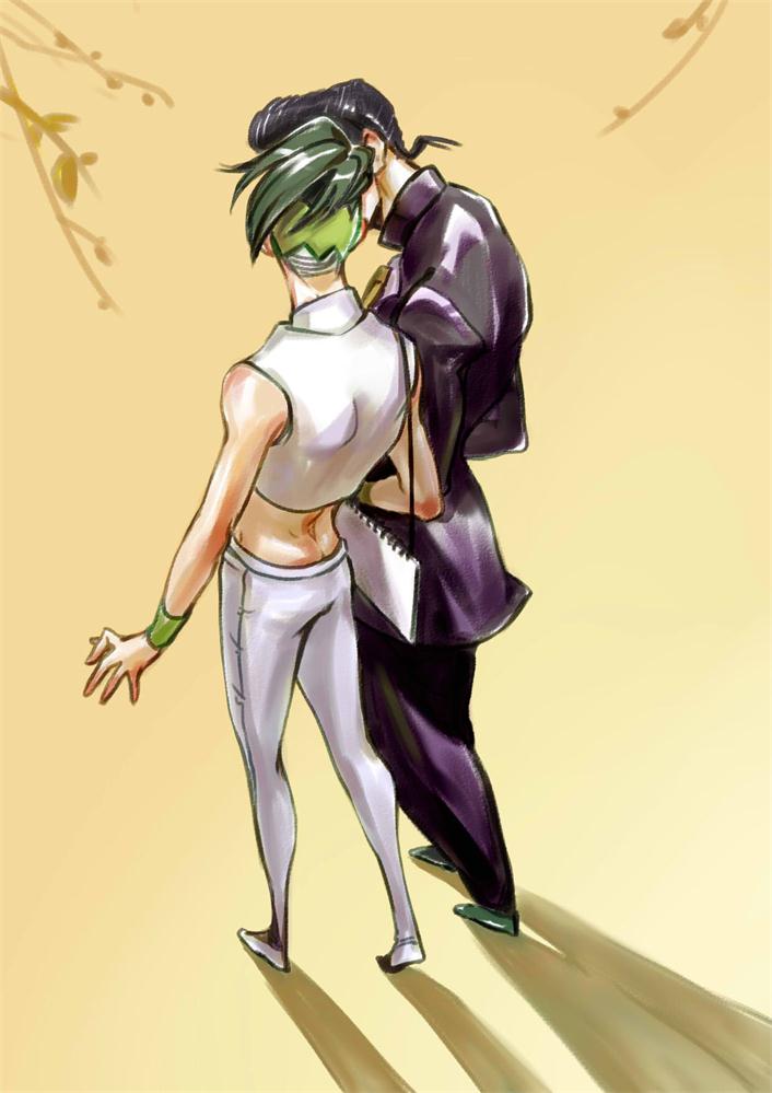 higashikata josuke and kishibe rohan (jojo no kimyou na bouken and 1 more) drawn by wing556