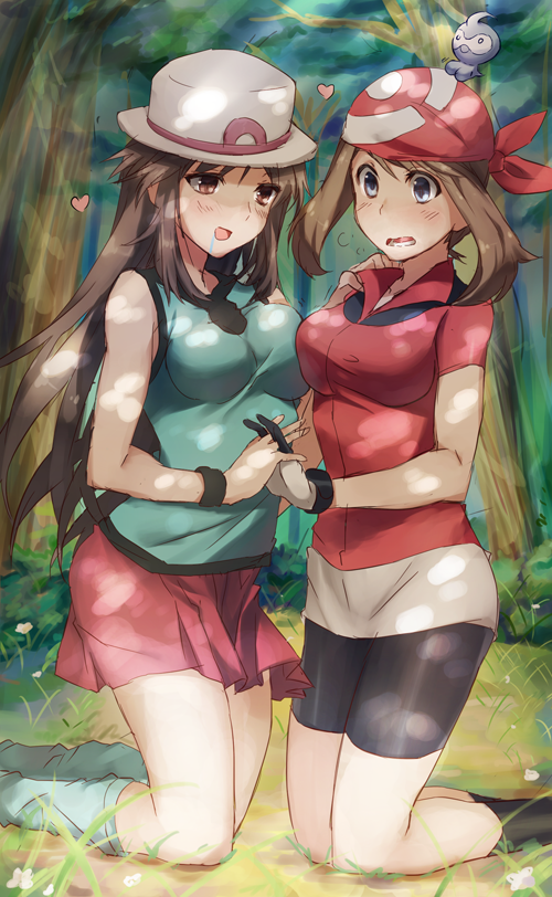may, leaf, and castform (pokemon and 2 more) drawn by moekki and weee_(raemz)