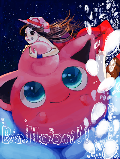 leaf and jigglypuff (pokemon and 1 more) drawn by haru_urara_(remember)