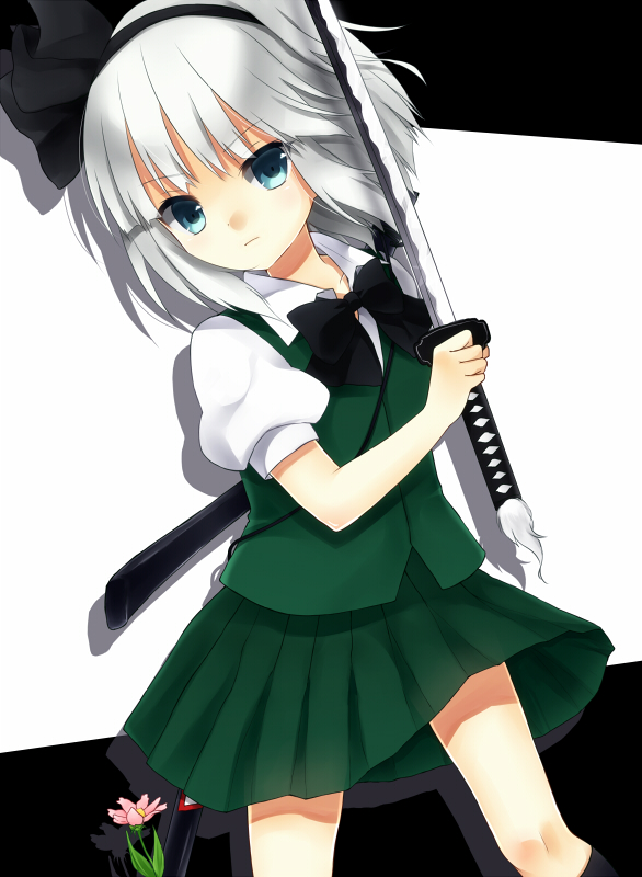 konpaku youmu (touhou) drawn by purin_jiisan and sae_(091688)