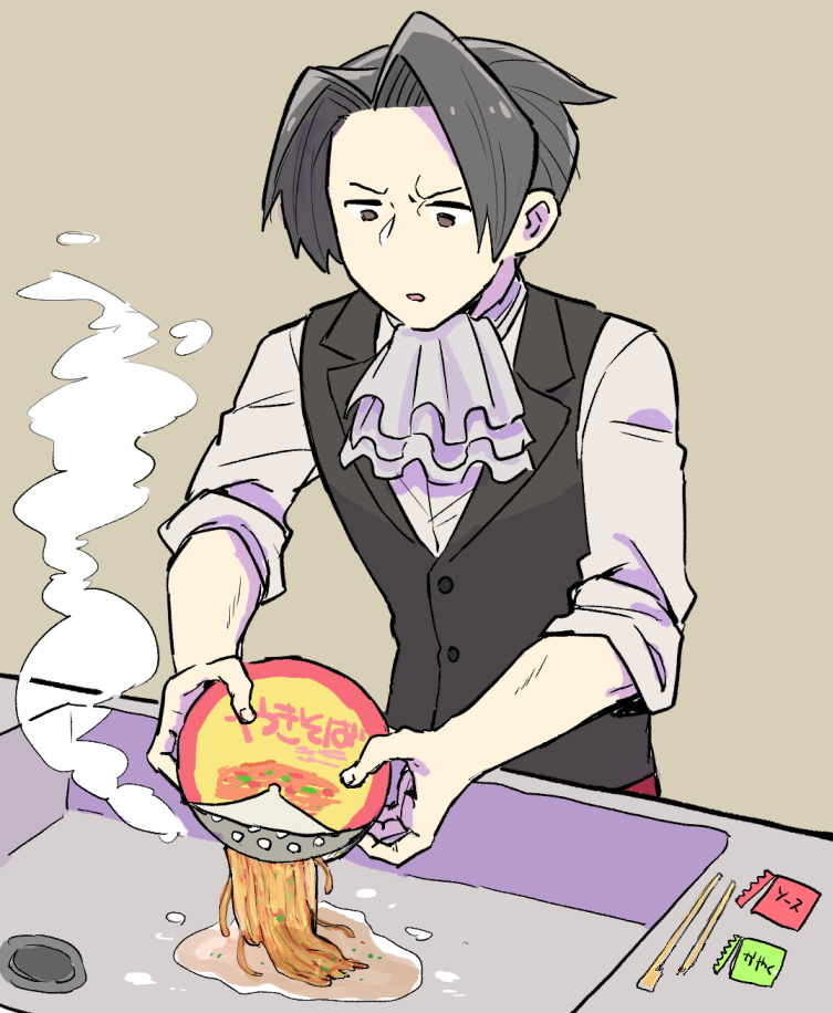 miles edgeworth (ace attorney) drawn by mikanbako_(aitatadon3)