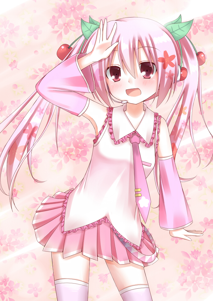 hatsune miku and sakura miku (vocaloid) drawn by esureki