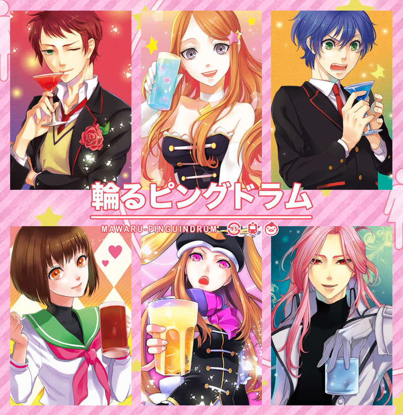 takakura himari, princess of the crystal, takakura shouma, takakura kanba, oginome ringo, and 1 more (mawaru penguindrum) drawn by amg_(nwmnmllf)