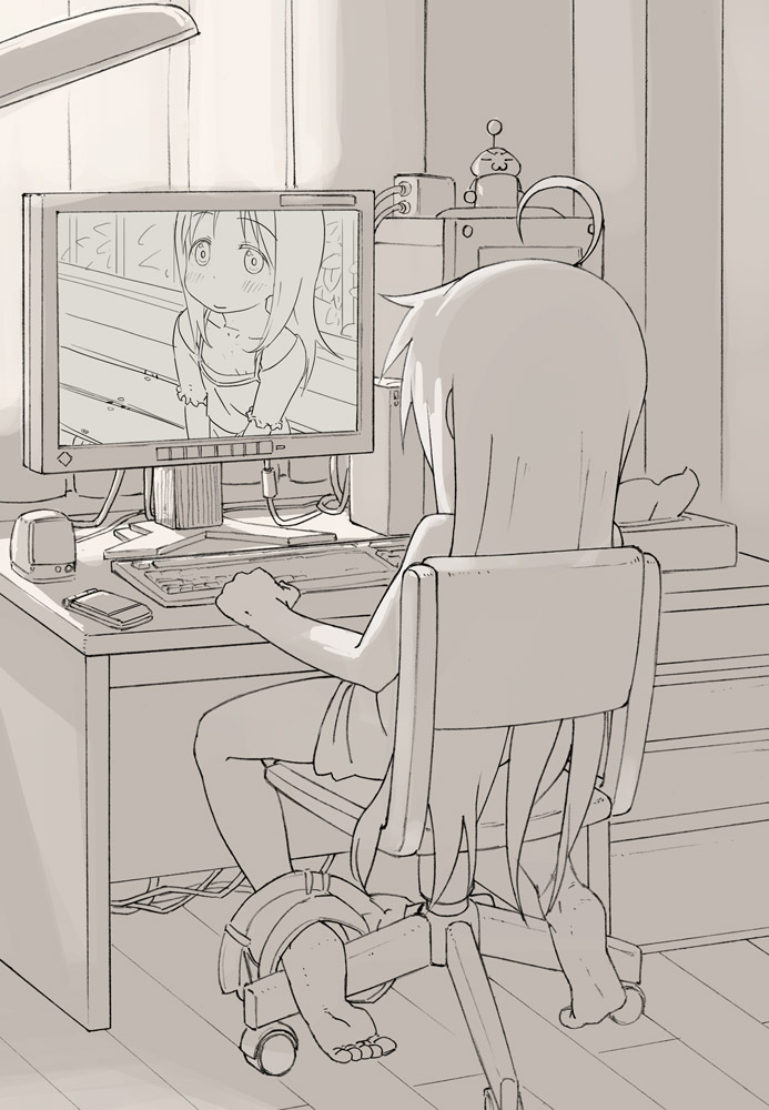 izumi konata and ana coppola (lucky star and 1 more) drawn by go_robots
