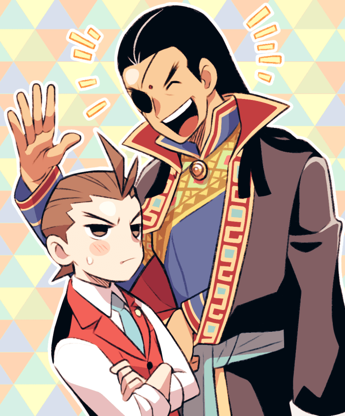 apollo justice and dhurke sahdmadhi (ace attorney and 1 more) drawn by minashirazu