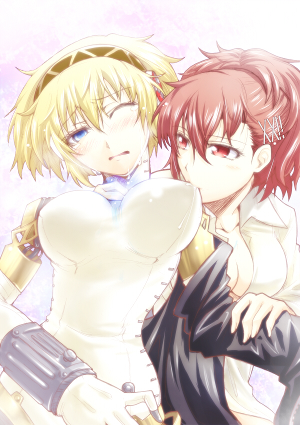 aigis and shiomi kotone (persona and 2 more) drawn by segami_daisuke