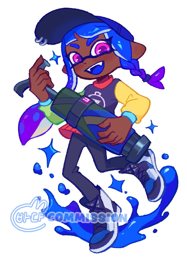 inkling player character and inkling girl (splatoon) drawn by tokkibada