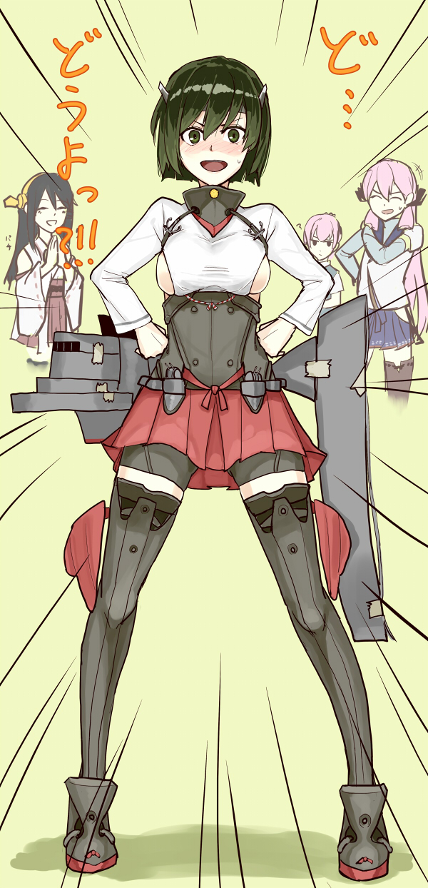 haruna, akashi, shiranui, hiryuu, and taihou (kantai collection) drawn by poco_(backboa)