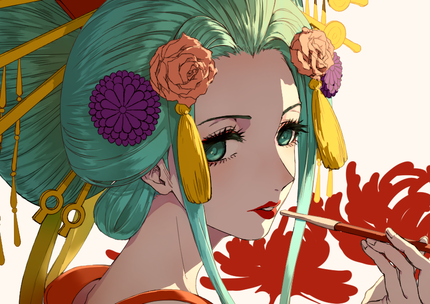 kouzuki hiyori (one piece) drawn by akazu_kieshi