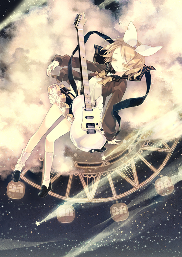 kagamine rin (vocaloid and 1 more) drawn by gaha