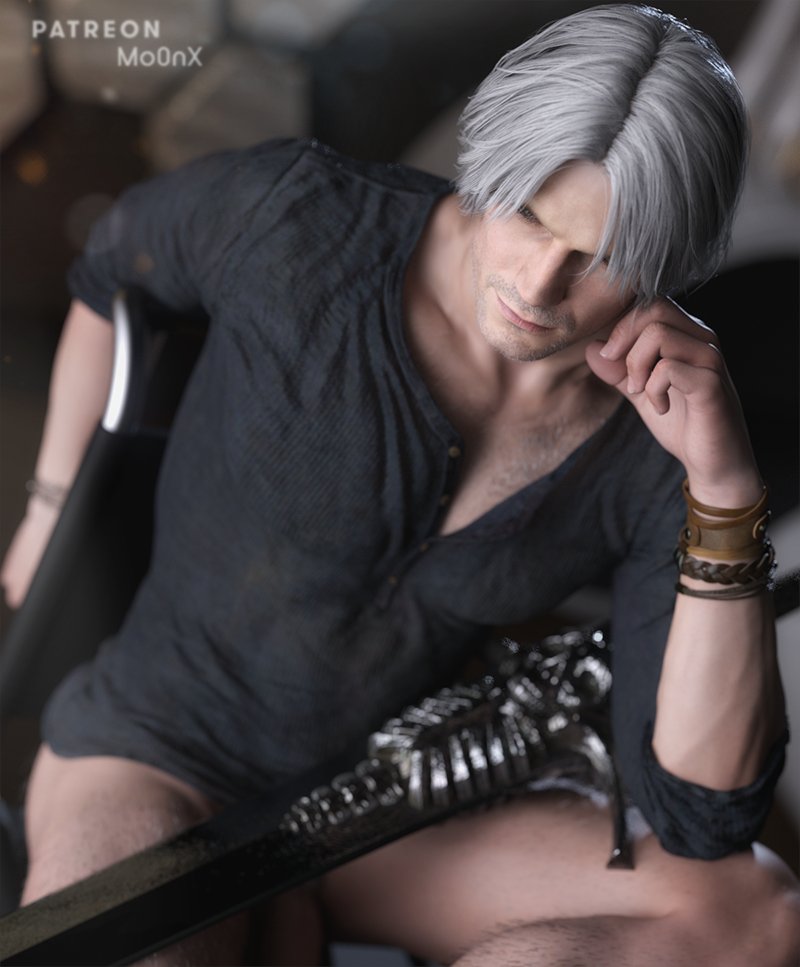 dante (devil may cry and 1 more) drawn by mo0nxart