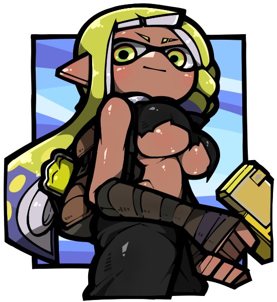 inkling player character, inkling girl, and agent 3 (splatoon and 1 more) drawn by name_omoitukan2