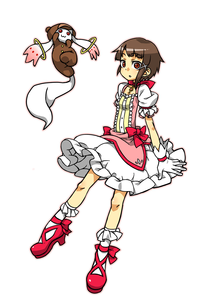 kaname madoka, kyubey, and iwakura lain (mahou shoujo madoka magica and 1 more) drawn by squemezzo
