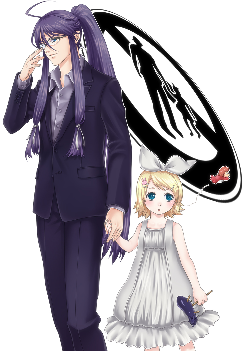 kagamine rin, kamui gakupo, and ponyo (vocaloid and 2 more) drawn by ohse