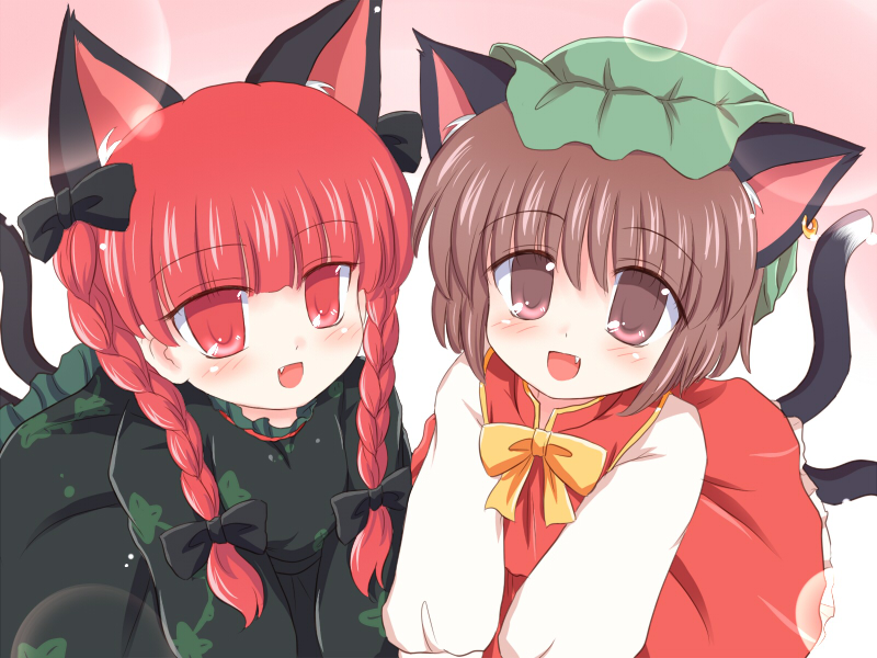 kaenbyou rin and chen (touhou) drawn by ry_(yagoyago)