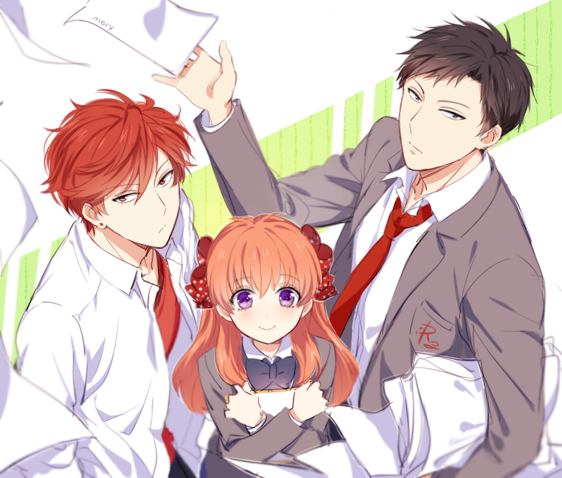 sakura chiyo, nozaki umetarou, and mikoshiba mikoto (gekkan shoujo nozaki-kun) drawn by mery_(yangmalgage)