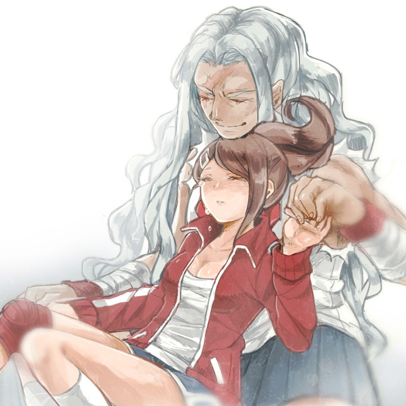 asahina aoi and ogami sakura (danganronpa and 1 more) drawn by kurosuke_(hipparu)