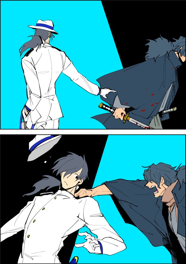 okada izou and sakamoto ryouma (fate and 2 more) drawn by ms_ntr