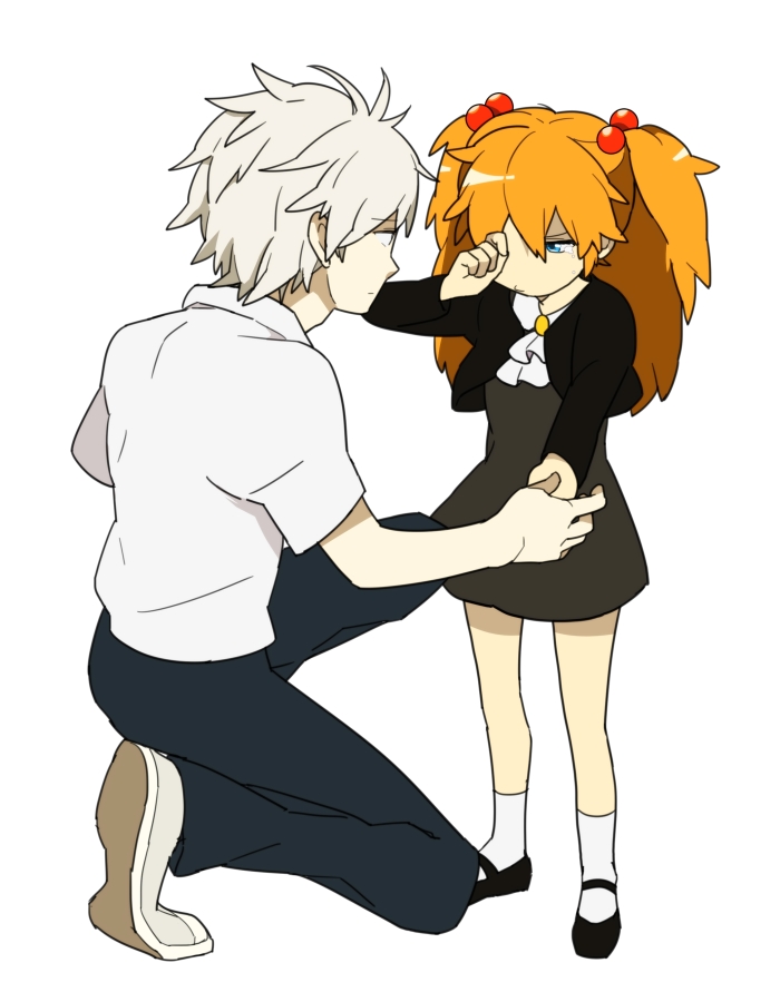 souryuu asuka langley and nagisa kaworu (neon genesis evangelion) drawn by regain
