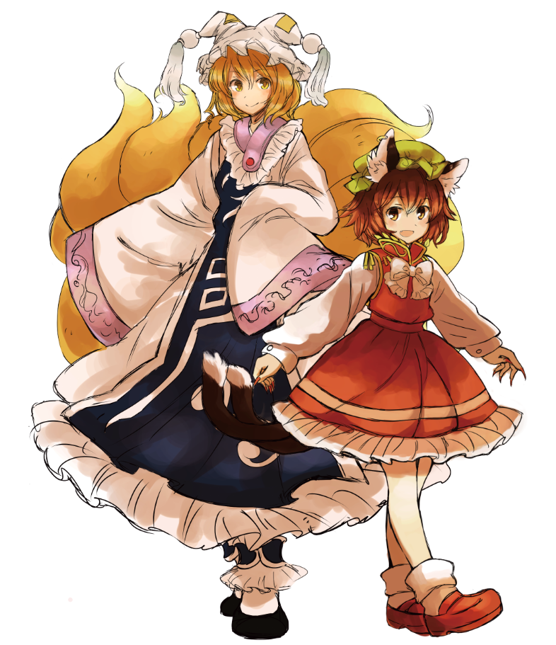 yakumo ran and chen (touhou) drawn by tsukiori
