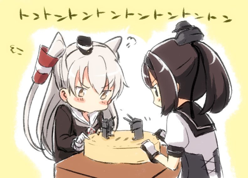 amatsukaze, akizuki, rensouhou-kun, and chou-10cm-hou-chan (kantai collection) drawn by engiyoshi