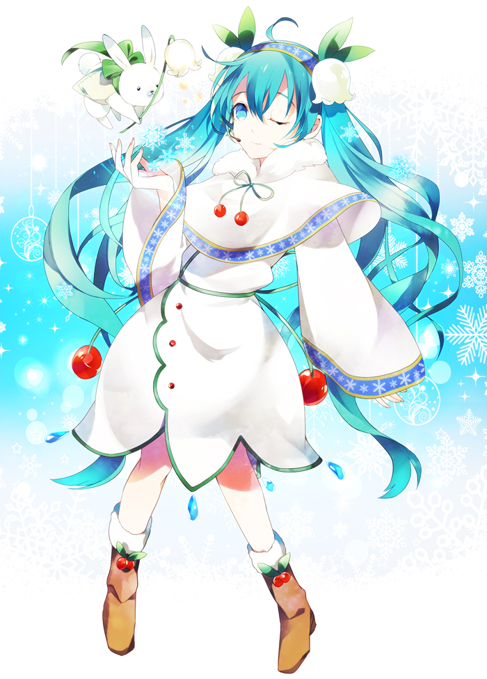 hatsune miku, yuki miku, and rabbit yukine (vocaloid) drawn by kamari_(kama_ri)