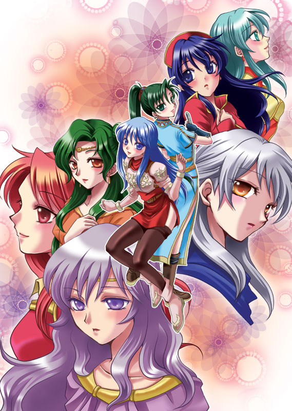 lyn, micaiah, eirika, celica, lilina, and 3 more (fire emblem and 8 more) drawn by umehime