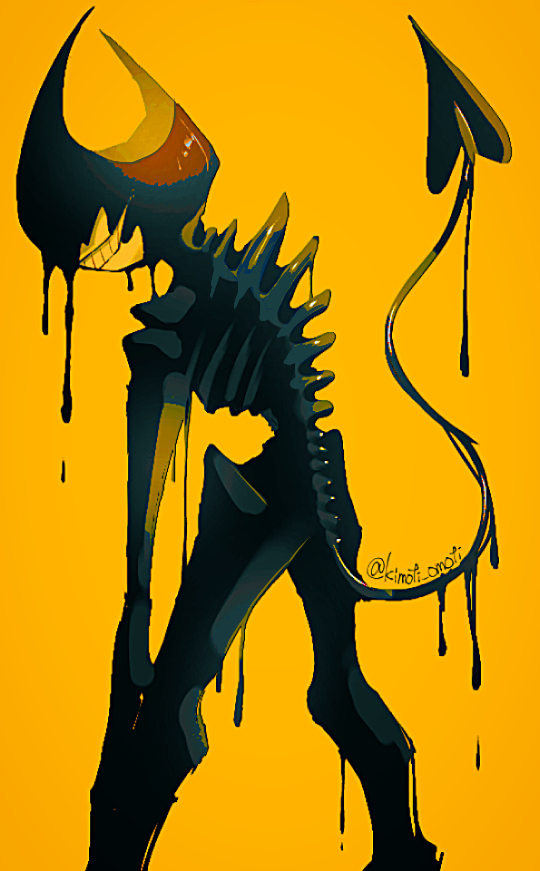 bendy (bendy and the ink machine) drawn by kimoti_omoti