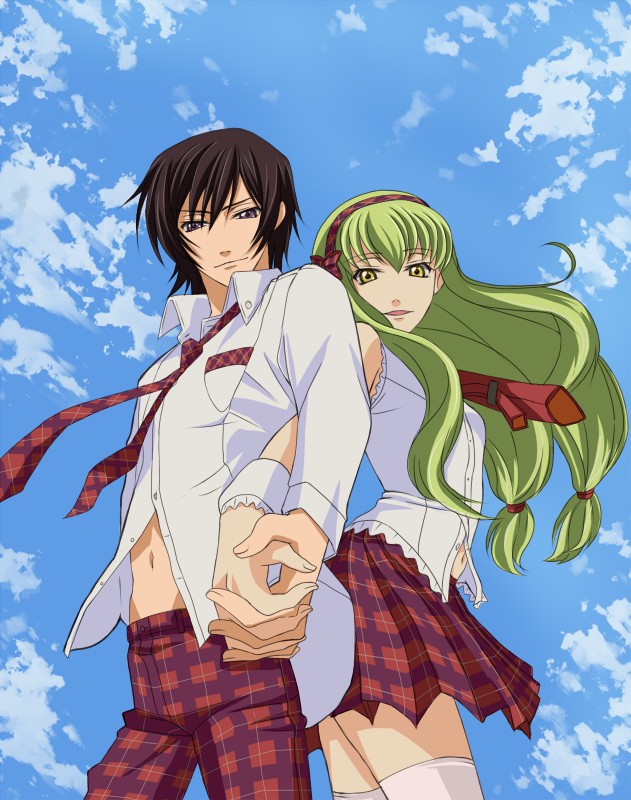 c.c. and lelouch vi britannia (code geass) drawn by wadumi