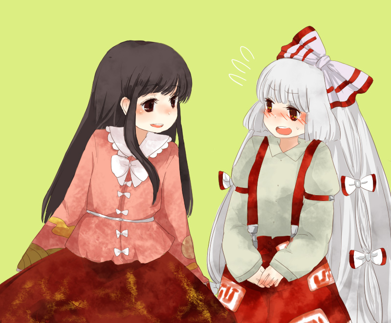 fujiwara no mokou and houraisan kaguya (touhou) drawn by chiri_(o9o9)