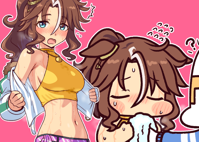 trainer and mejiro palmer (umamusume) drawn by jazz_jack