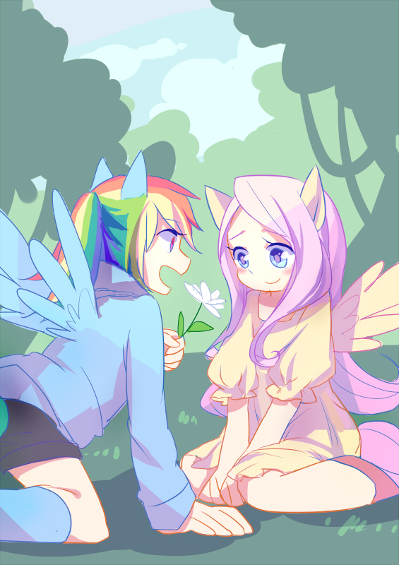 fluttershy and rainbow dash (my little pony and 1 more) drawn by humbertw