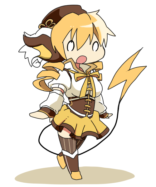tomoe mami and raichu (pokemon and 1 more) drawn by amaiwashi