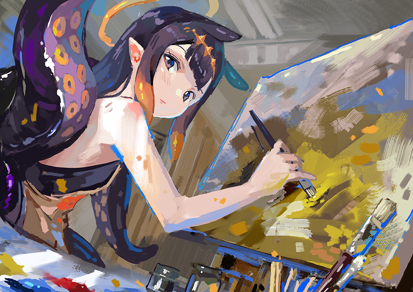 ninomae ina'nis (hololive and 1 more) drawn by yoshikawa_hiro