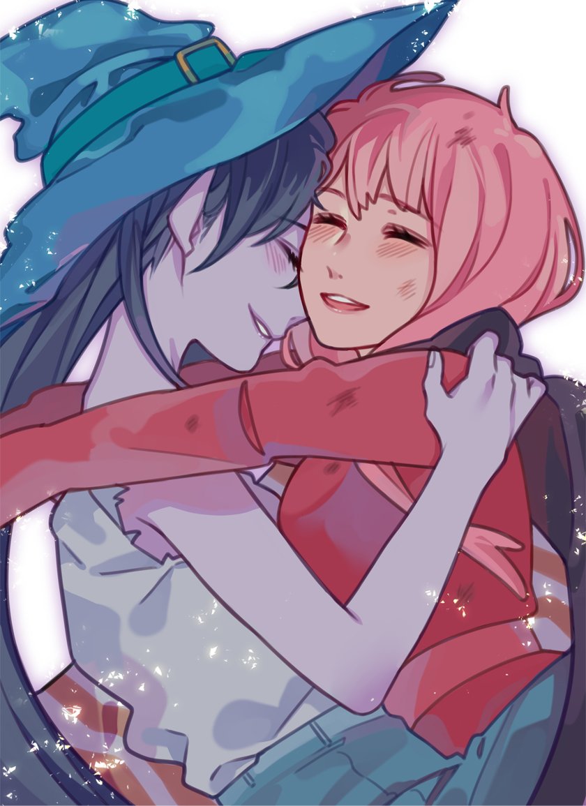 marceline abadeer and princess bonnibel bubblegum (adventure time) drawn by curryuku