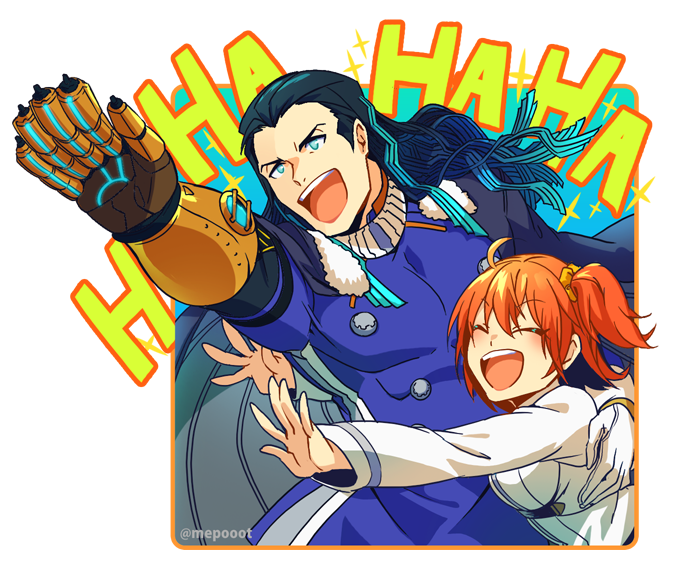 fujimaru ritsuka and nikola tesla (fate and 1 more) drawn by mepo_(raven0)