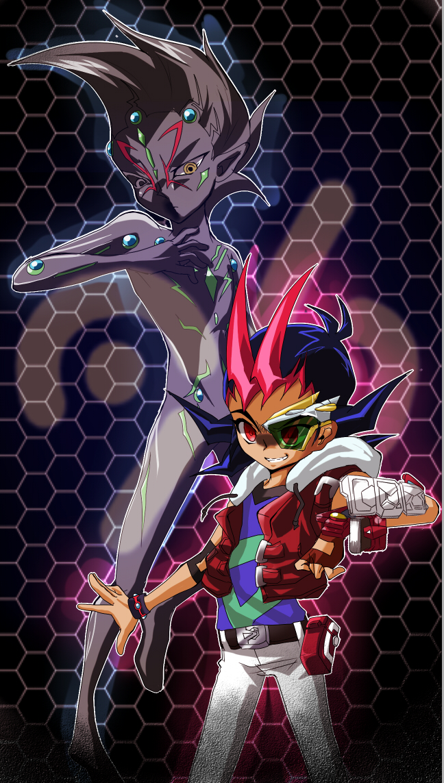 tsukumo yuma and number 96 dark mist (yu-gi-oh! and 1 more) drawn by maruko1110