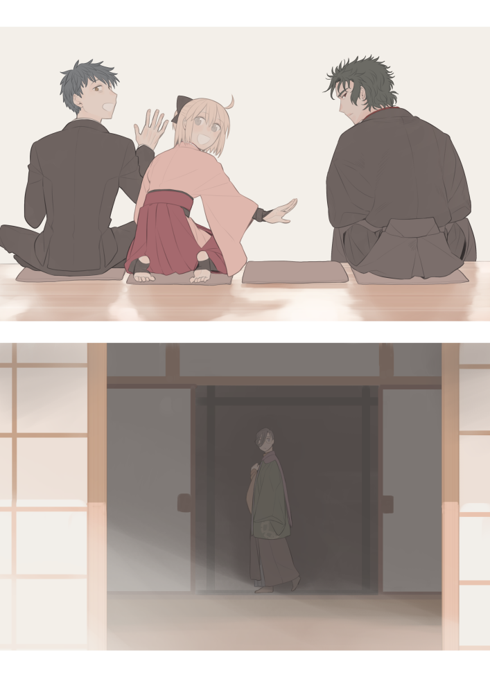 okita souji, saitou hajime, hijikata toshizou, and yamanami keisuke (fate and 1 more) drawn by ooba