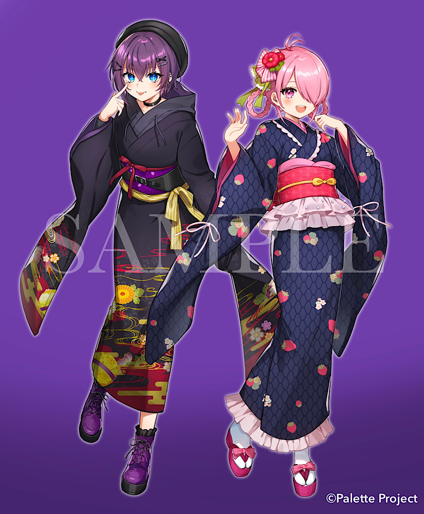 kitami ayumu and eba kyouka (palette project) drawn by shinishi_chiho