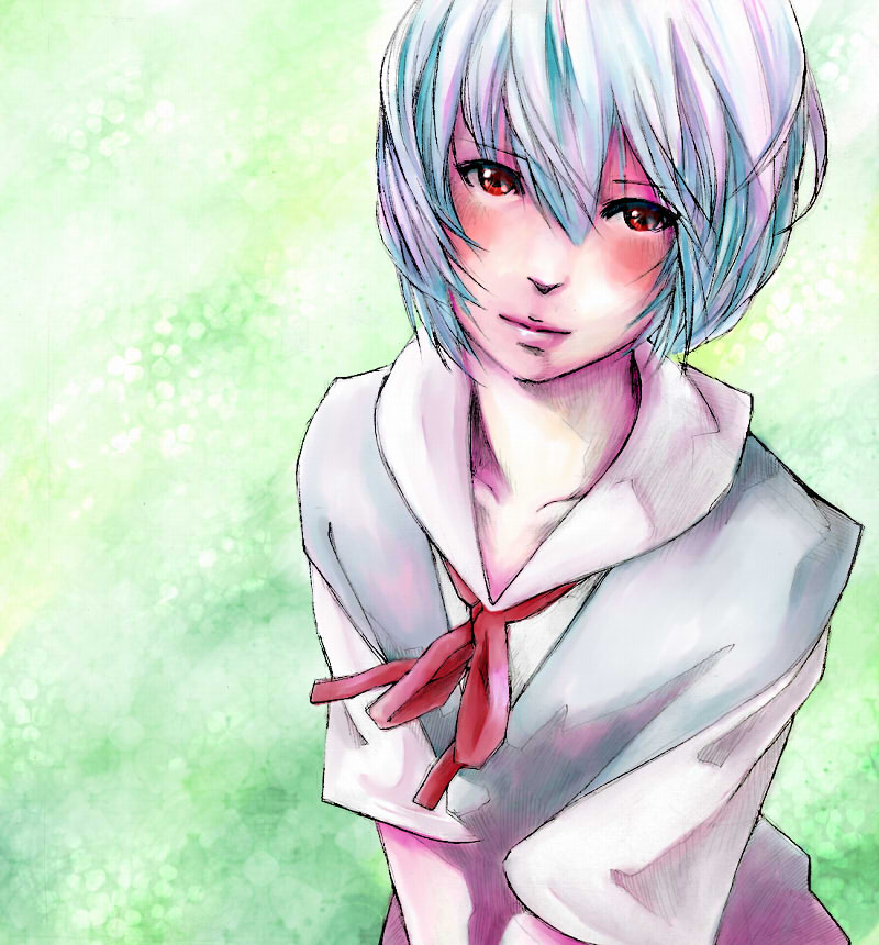 ayanami rei (neon genesis evangelion) drawn by hisae96 and kotatsu-spirit