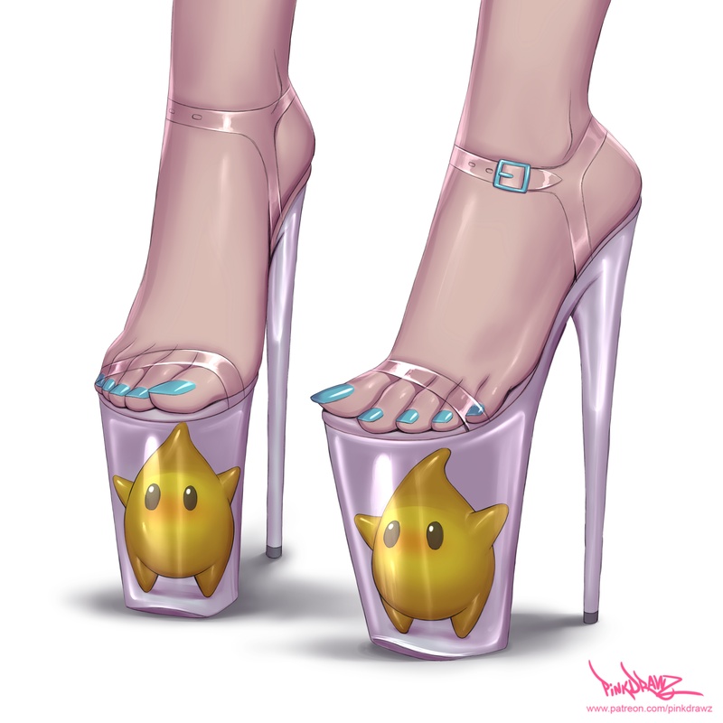 rosalina and luma (mario) drawn by pinkdrawz