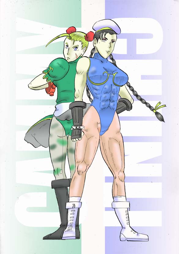 chun-li and cammy white (street fighter) drawn by b9218
