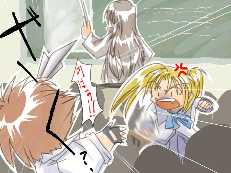 touma hikaru, kurashima nagisa, and tachibana ayaka (izumo) drawn by yamamoto_kazue
