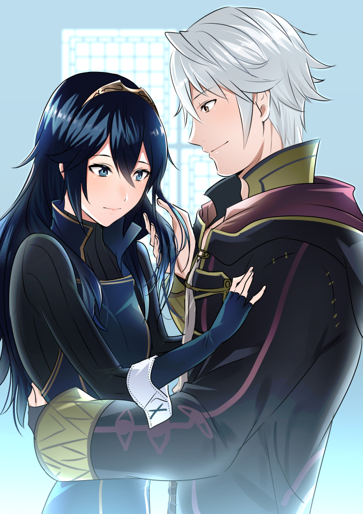 lucina and male robin (fire emblem and 1 more) drawn by ameno_(a_meno0)