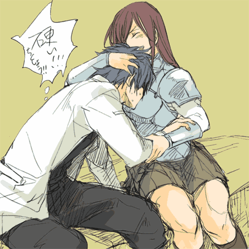 erza scarlet and jellal fernandes (fairy tail) drawn by gurubushi
