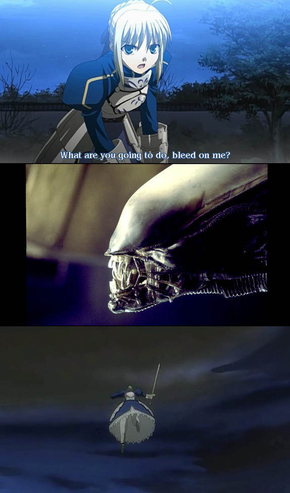 artoria pendragon, saber, and xenomorph (fate and 3 more)