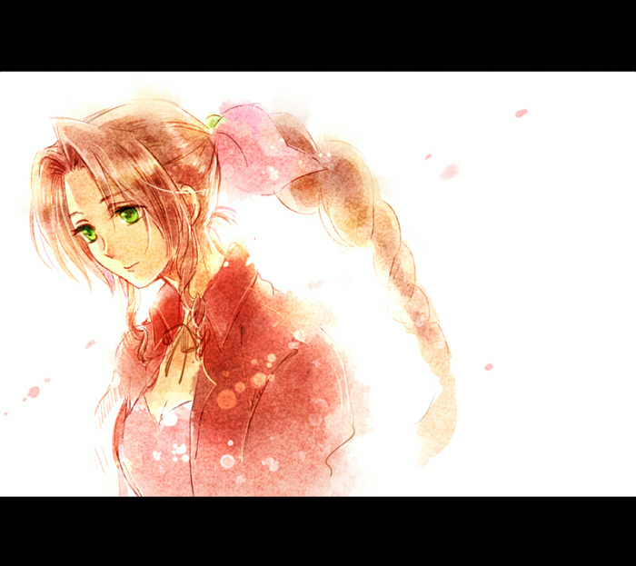 aerith gainsborough (final fantasy and 1 more) drawn by takanamushi