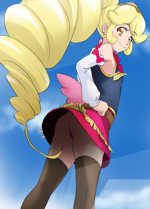 blonde haired cure (precure and 1 more) drawn by haruyama_kazunori