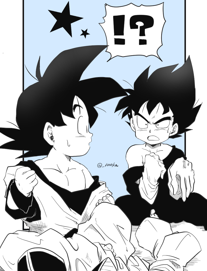 son goku and vegeta (dragon ball and 1 more) drawn by senka-san
